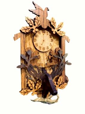 WOODEN CUCKOO CLOCK | Black Forest Germany Bavarian Christmas Ornament